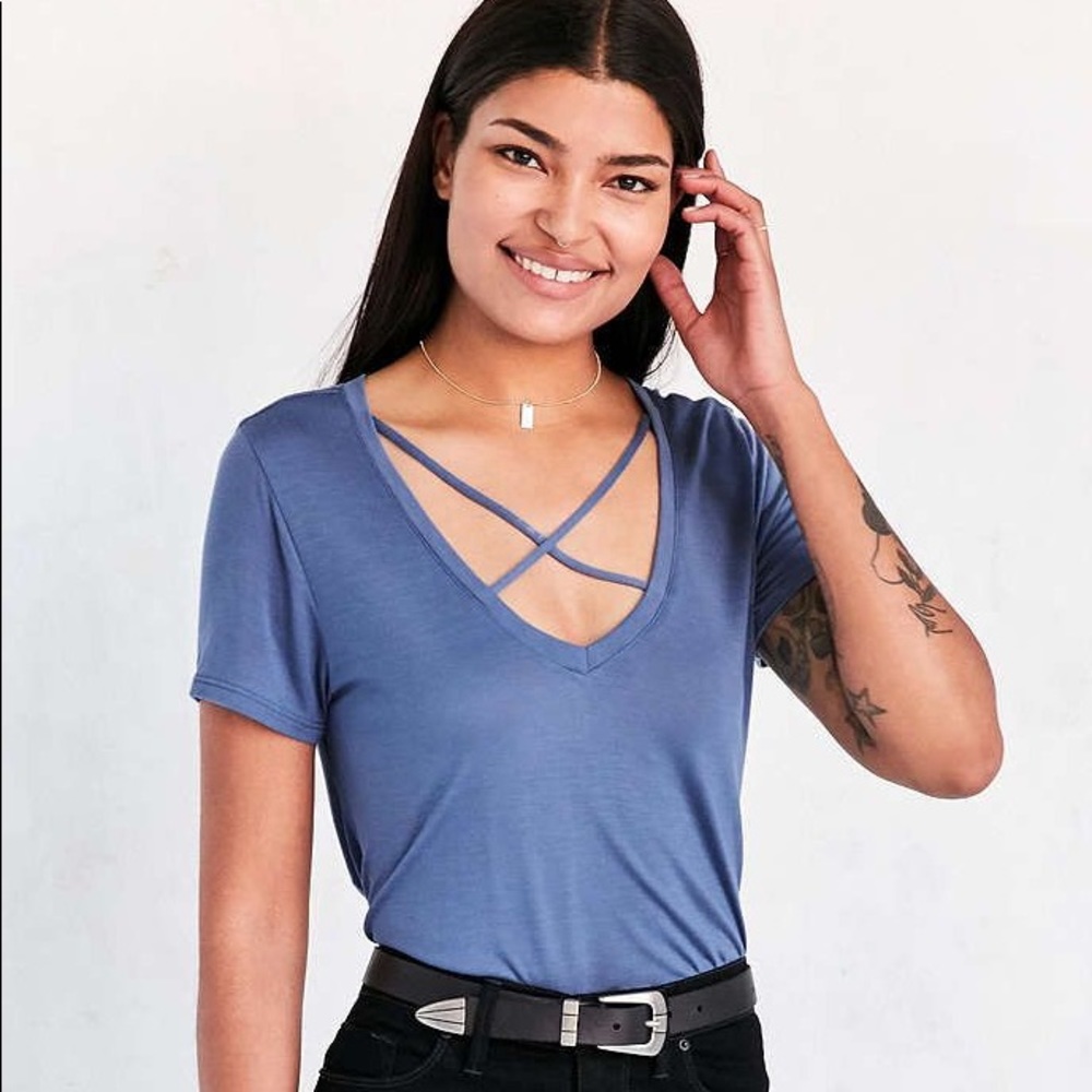 Karlie Cross Front Deep V Tee - Project Social T